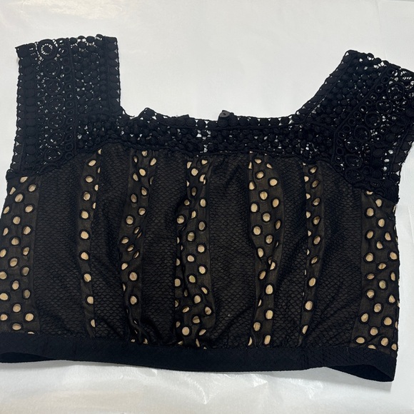 Nanette Lepore Black Crochet & Eyelet Crop Top - Picture 9 of 16